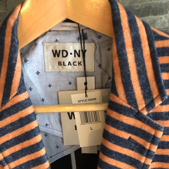 WD.NY  Black Label striped Blazer NWT Large - Picture 8 of 11